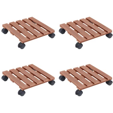 Plant Trolleys 4 pcs Brown 30x30x7,5 cm WPC vidaXL