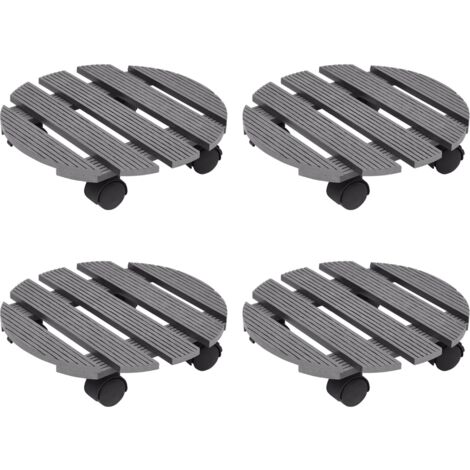 Plant Trolleys 4 pcs Grey Ø30x7,5 cm WPC vidaXL
