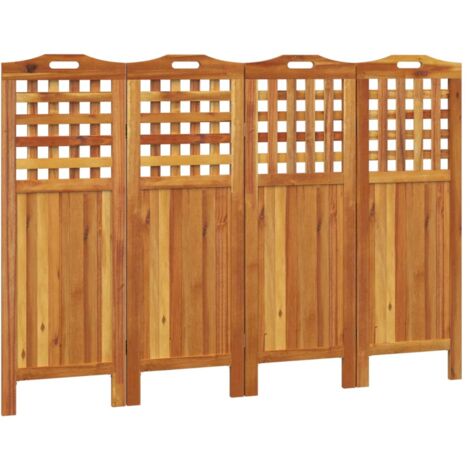 4-Panel Room Divider 162x2x115 cm Solid Wood Acacia vidaXL
