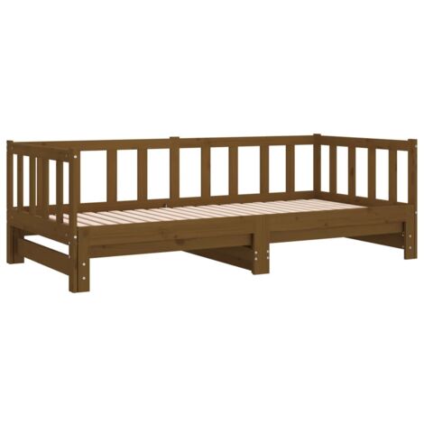 Pull-out Day Bed without Mattress Honey Brown 2x(90x190)cm vidaXL