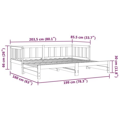 Pull-out Day Bed without Mattress Honey Brown 2x(90x190)cm vidaXL