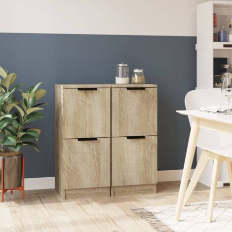 Sideboards 2 pcs Sonoma Oak 30x30x70 cm Engineered Wood vidaXL
