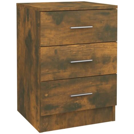 Bedside Cabinet Smoked Oak 38x35x56 cm Engineered Wood vidaXL
