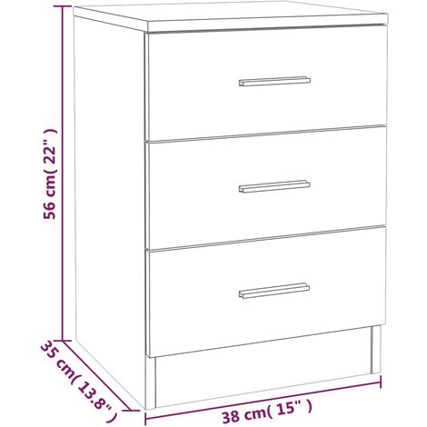 Bedside Cabinet Smoked Oak 38x35x56 cm Engineered Wood vidaXL