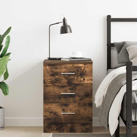 Bedside Cabinet Smoked Oak 38x35x56 cm Engineered Wood vidaXL