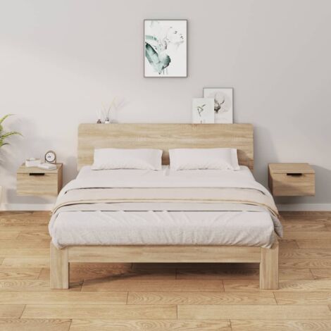Wall-mounted Bedside Cabinets 2 pcs Sonoma Oak 34x30x20 cm vidaXL