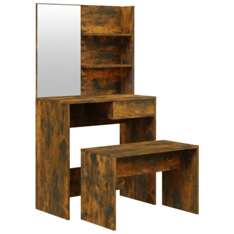 Dressing Table Set Smoked Oak 74.5x40x141 cm vidaXL