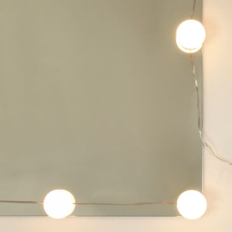Dressing Table with LED High Gloss White 74.5x40x141 cm vidaXL