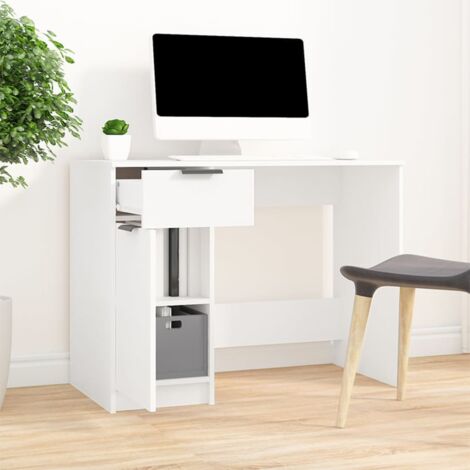 Desk White 100x50x75 cm Engineered Wood vidaXL