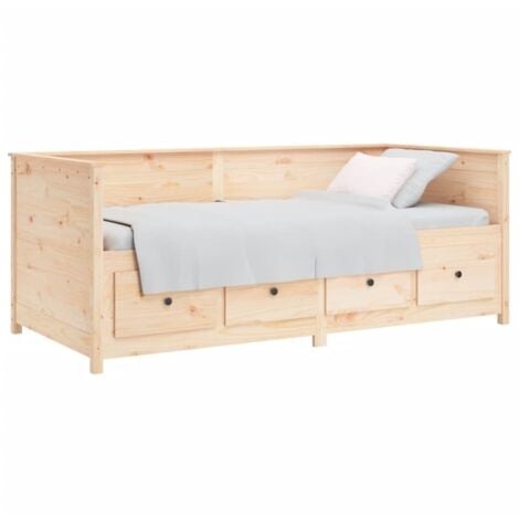 Day Bed without Mattress 75x190 cm Small Single Solid Wood Pine vidaXL