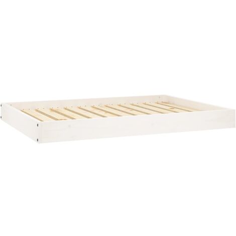 Dog Bed White Solid pine wood Medium Simple Dog Bed vidaXL (1/5)