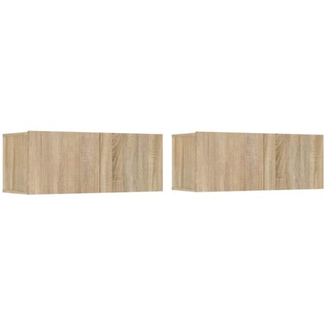 TV Cabinets 2 pcs Sonoma Oak 80x30x30 cm Engineered Wood vidaXL