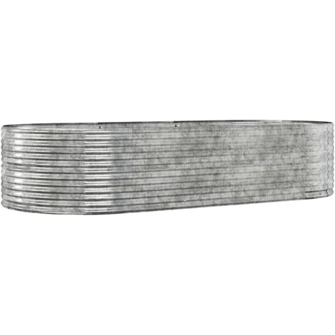 Garden Raised Bed Silver 291x140x68 cm Galvanised Steel vidaXL