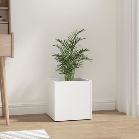 Planter Box White 40x40x40 cm Engineered Wood vidaXL