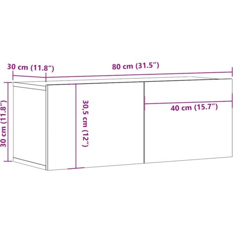 TV Cabinet Smoked Oak 80x30x30 cm Engineered Wood vidaXL