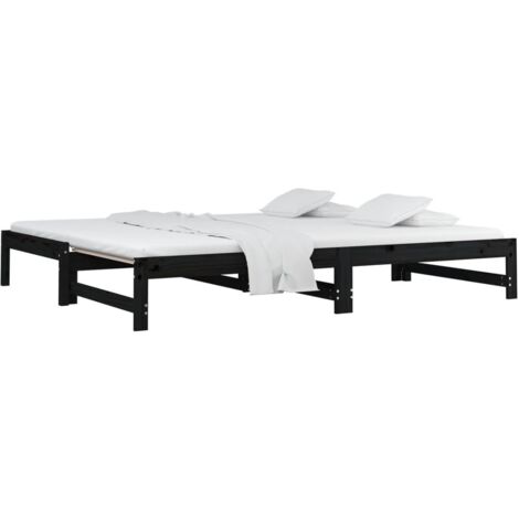 Pull-out Day Bed without Mattress Black 2x(90x200) cm vidaXL