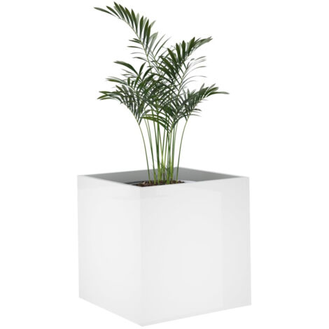 Planter Box High Gloss White 40x40x40 cm Engineered Wood vidaXL