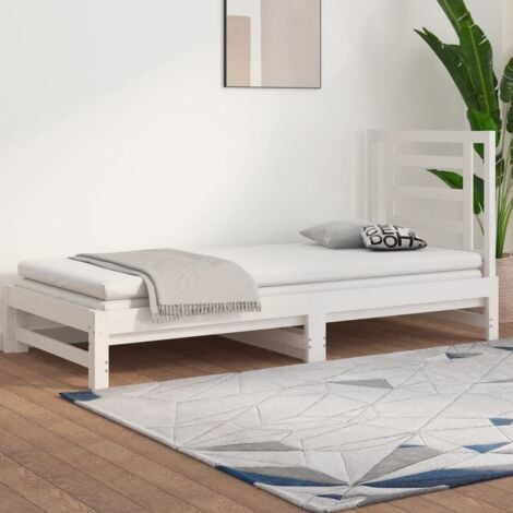 Pull-out Day Bed without Mattress White 2x(90x200) cm vidaXL