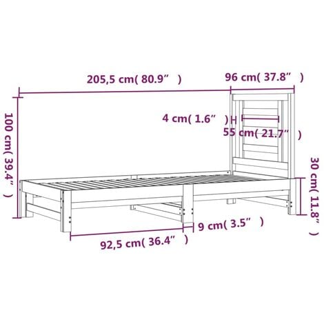 Pull-out Day Bed without Mattress White 2x(90x200) cm vidaXL