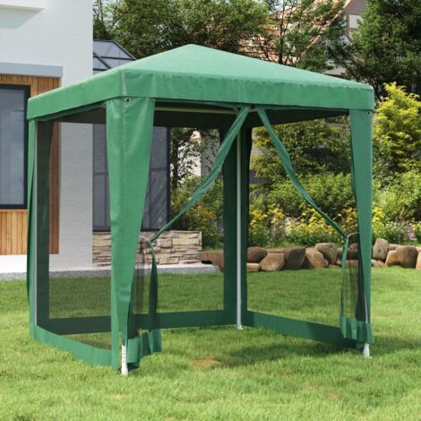 Party Tent with 4 Mesh Sidewalls Green 2x2 m HDPE vidaXL
