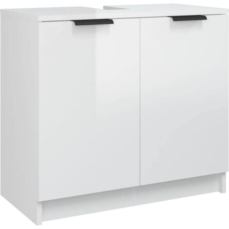 Bathroom Cabinet High Gloss White 64.5x33.5x59cm Engineered Wood vidaXL