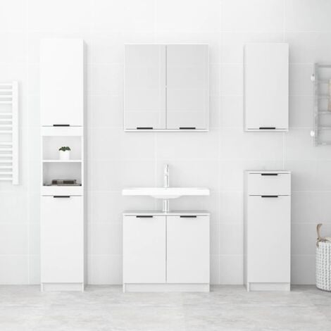 Bathroom Cabinet High Gloss White 64.5x33.5x59cm Engineered Wood vidaXL