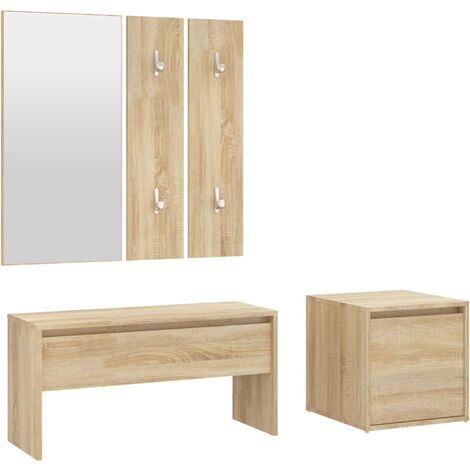 Hallway Furniture Set Sonoma Oak Engineered Wood vidaXL