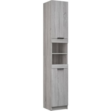 Bathroom Cabinet Grey Sonoma 32x34x188.5 cm Engineered Wood vidaXL