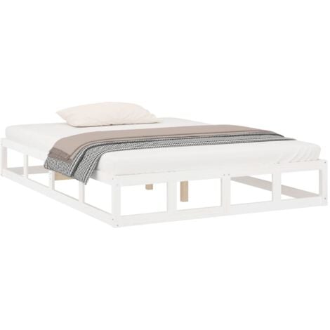 Bed Frame without Mattress White 120x190 cm Small Double  Solid Wood vidaXL