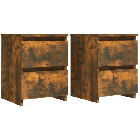 Bedside Cabinets 2 pcs Smoked Oak 30x30x40 cm Engineered Wood vidaXL