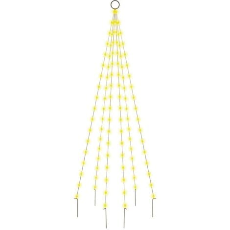 Christmas Tree on Flagpole Warm White 108 LEDs 180 cm vidaXL