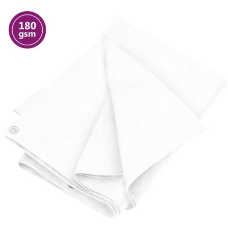 Tarpaulin 180 g/m² 6x12 m White HDPE vidaXL