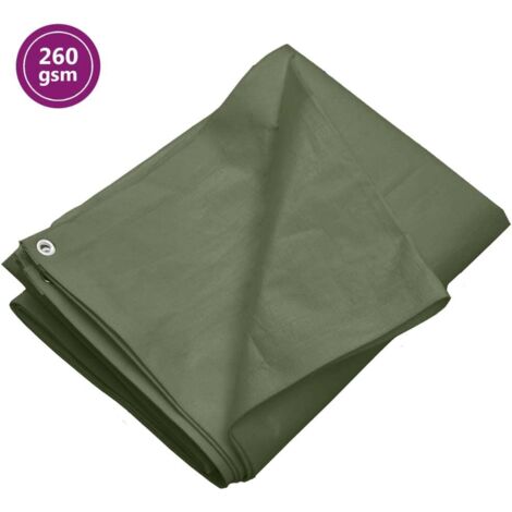 Tarpaulin 260 g/m² 8x10 m Green HDPE vidaXL