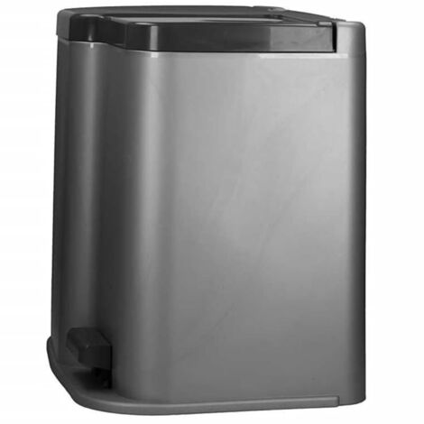 Duo Pedal Bin Deco 15L with 6L Inner Buckets Light Grey Curver