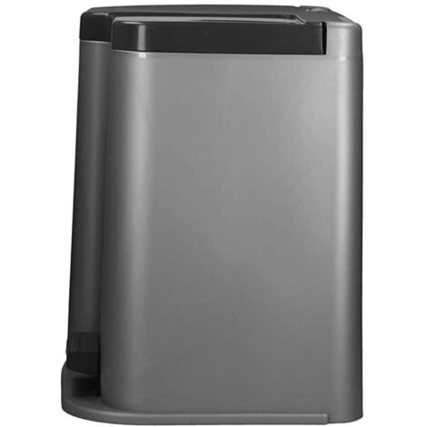 Duo Pedal Bin Deco 15L with 6L Inner Buckets Light Grey Curver