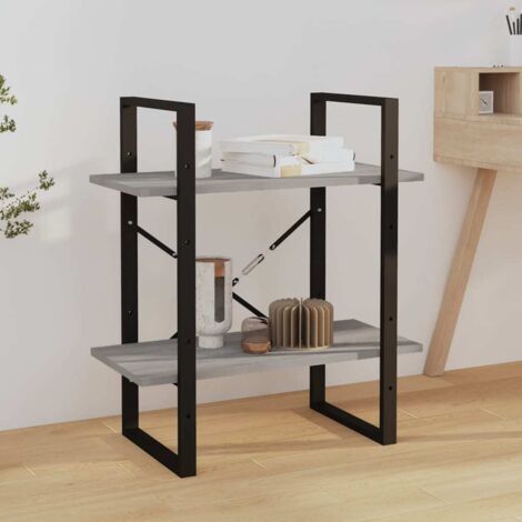 2-Tier Book Cabinet Grey Sonoma 60x30x70 cm Engineered Wood vidaXL