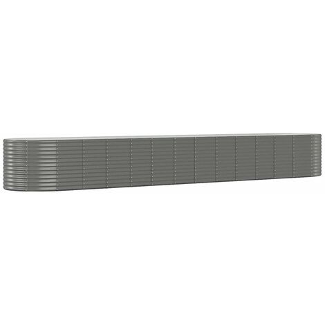 Garden Raised Bed Grey 554x100x68 cm Powder-coated Steel vidaXL