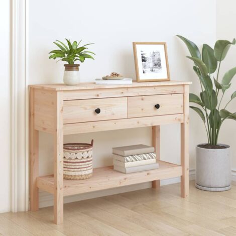 Console Table 100x35x75 cm Solid Wood Pine vidaXL
