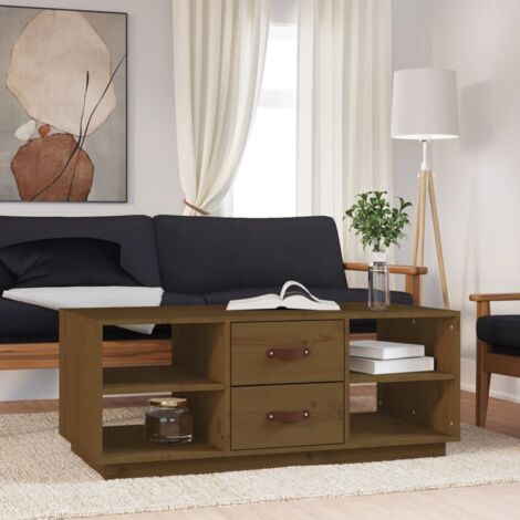 Coffee Table Honey Brown 100x50x41 cm Solid Wood Pine vidaXL