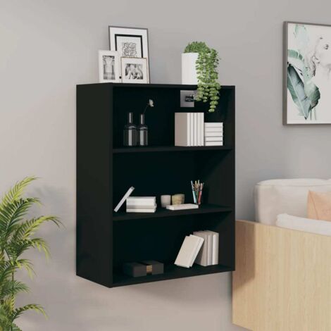 Hanging Wall Cabinet Black 69.5x32.5x90 cm vidaXL