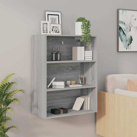Hanging Wall Cabinet Grey Sonoma 69.5x32.5x90 cm vidaXL