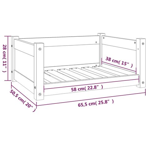 Dog Bed 65.5x50.5x28 cm Solid Pine Wood vidaXL