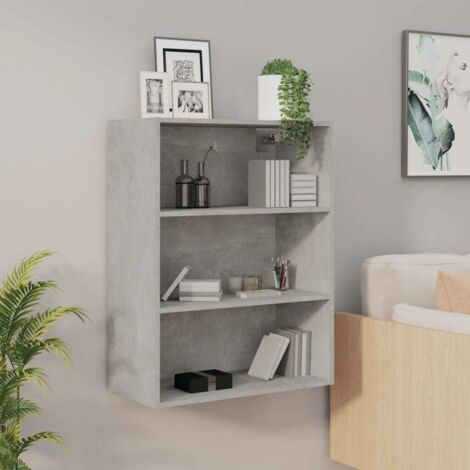 Hanging Wall Cabinet Concrete Grey 69.5x32.5x90 cm vidaXL