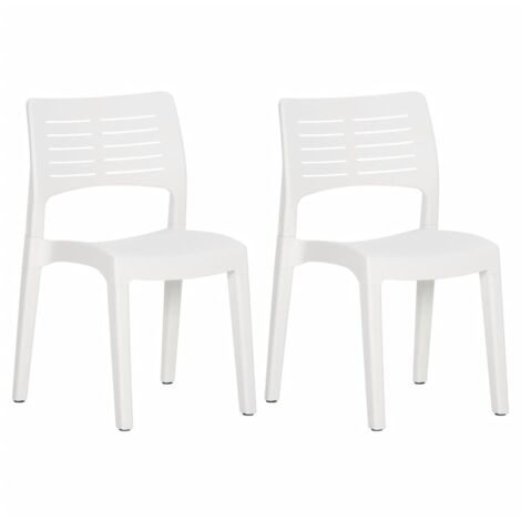 Garden Chairs 2 pcs White Polypropylene vidaXL