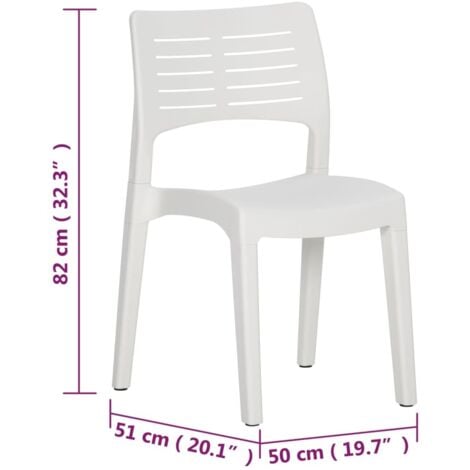 Garden Chairs 2 pcs White Polypropylene vidaXL