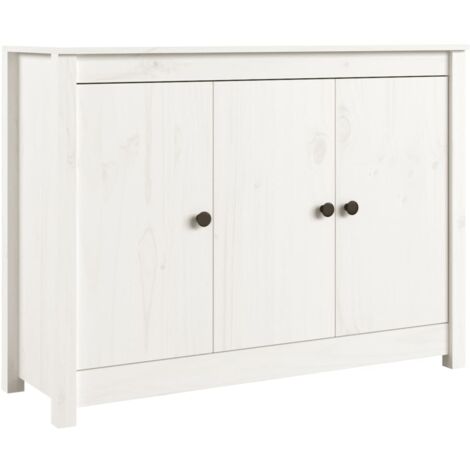 Sideboard White 100x35x74 cm Solid Wood Pine vidaXL