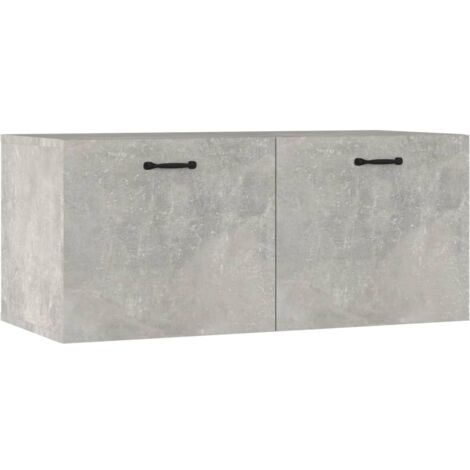 Wall Cabinet Concrete Grey 80x36.5x35 cm Engineered Wood vidaXL