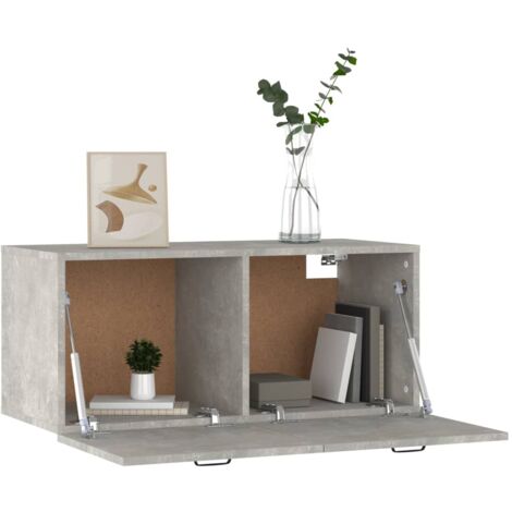 Wall Cabinet Concrete Grey 80x36.5x35 cm Engineered Wood vidaXL