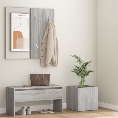 Hallway Furniture Set Grey Sonoma Engineered Wood vidaXL