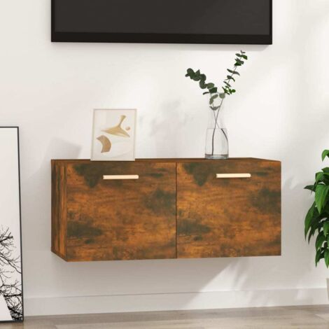 Wall Cabinet Smoked Oak 80x35x36.5 cm Engineered Wood vidaXL (1/5)